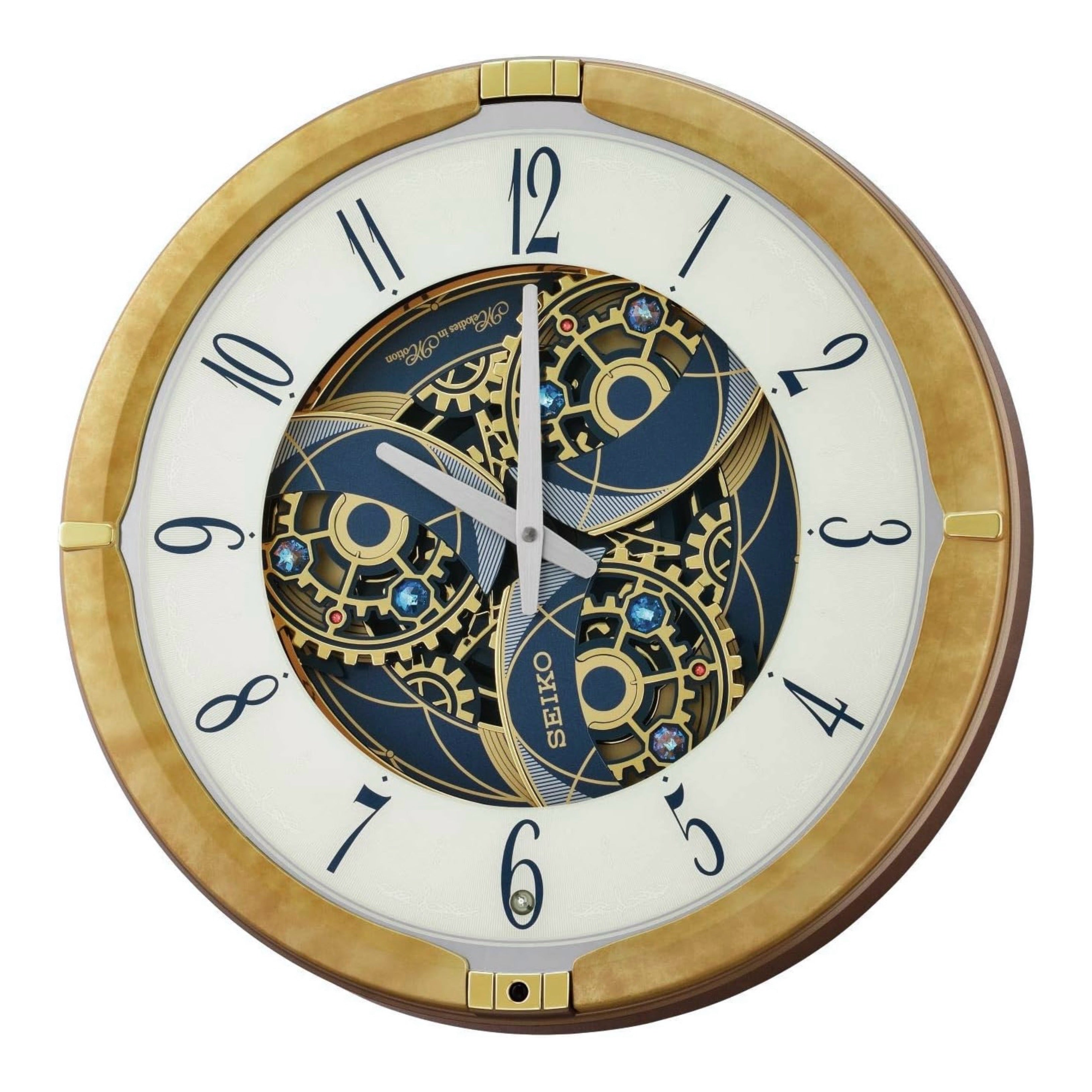 Seiko QXM387GRH “Kingly Mechanical” Melodies in Motion Dancing Dial Musical Wall Clock with 30 Songs