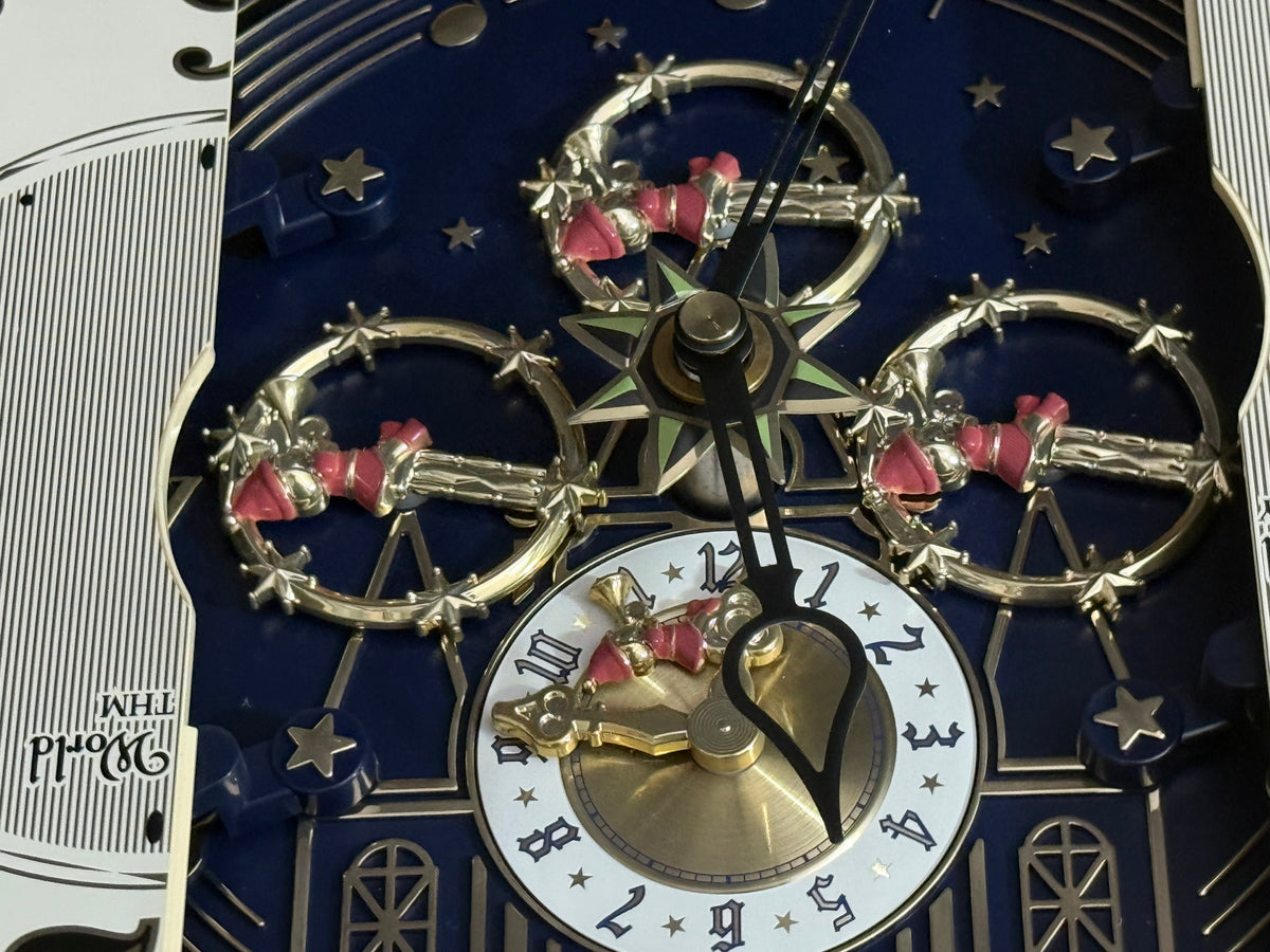Rhythm "Timecracker Golden Oak" Moving Dial Magic Motion Musical Wooden Wall Clock with Popular Melodies - 4MH782-R07