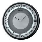 Seiko QXS003KRH "Zen Time" Metallic Black Modern Musical Wall Clock with LED Light Show & 4 Original Melodies