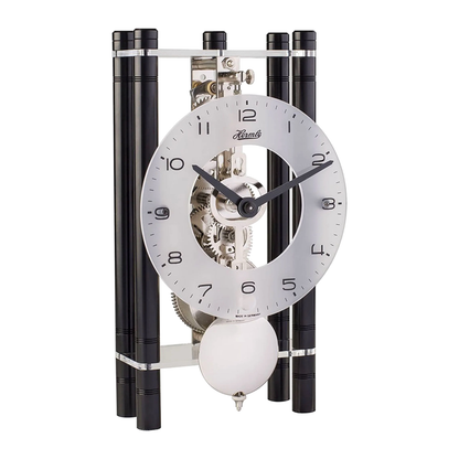 Hermle “Mikal (Black)” Mechanical 8-Day Skeleton Mantel Clock - 23021-740721