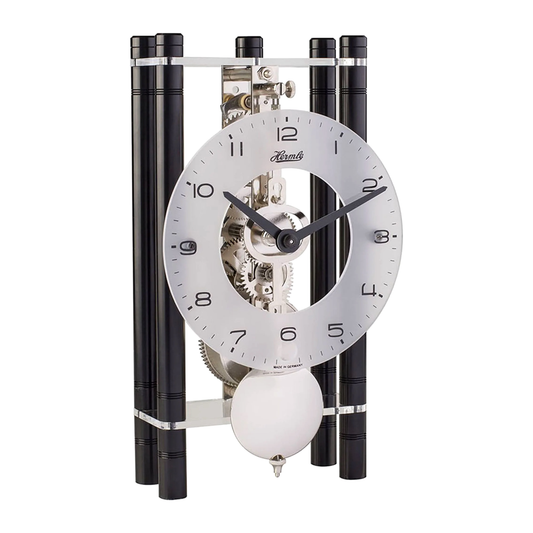 Hermle “Mikal (Black)” Mechanical 8-Day Skeleton Mantel Clock - 23021-740721