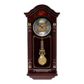 Seiko QXH004BLH "Stately Oak" Traditional Wooden Chiming Pendulum Wall Clock with Dark Mahogany Finish and Embossed Steel Dial