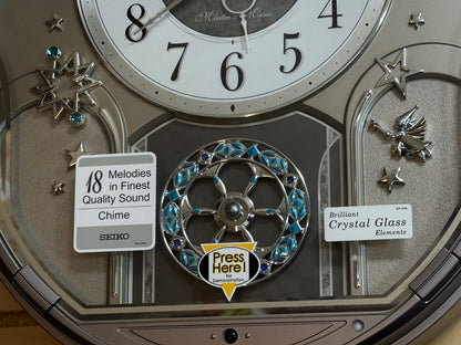 Seiko QXM375SRH "Shooting Stars" Melodies in Motion Musical Decorative Moving Wall Clock with 19 Songs
