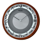 Seiko QXS004BRH "Zen Time" Brown Woodgrain Modern Musical Wall Clock with LED Light Show & 4 Original Melodies