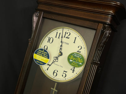 Rhythm “WSM Rembrandt II” Traditional Wooden Musical & Chiming Pendulum Wall Clock - CMJ540UR06