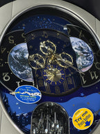 Rhythm “Peaceful Cosmos II” Moving Earth Dial Magic Motion Musical Wall Clock - 4MH408WU19