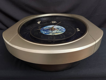 Rhythm “Peaceful Cosmos” Moving Earth Dial Magic Motion Musical Wall Clock with Popular Melodies - 4MH751AR19