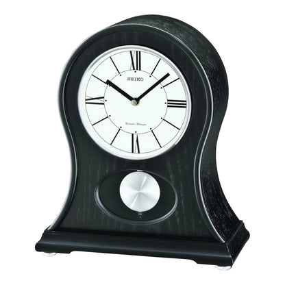 Seiko QXQ027KLH "James" Modern Curved Wooden Chiming Pendulum Mantel Clock