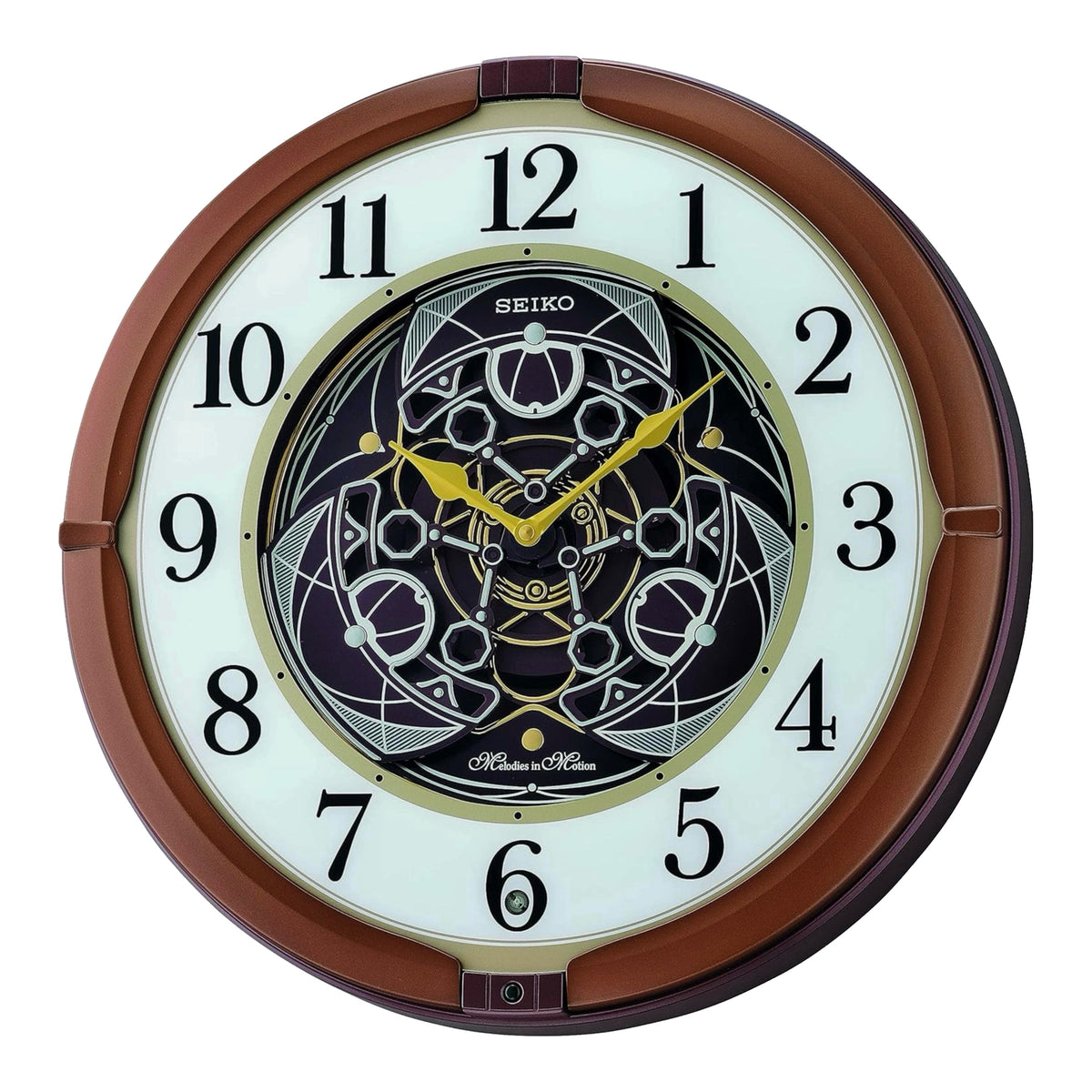 Seiko QXM380BRH “Mechanical” Melodies in Motion Dancing Dial Musical Wall Clock with 18 Songs