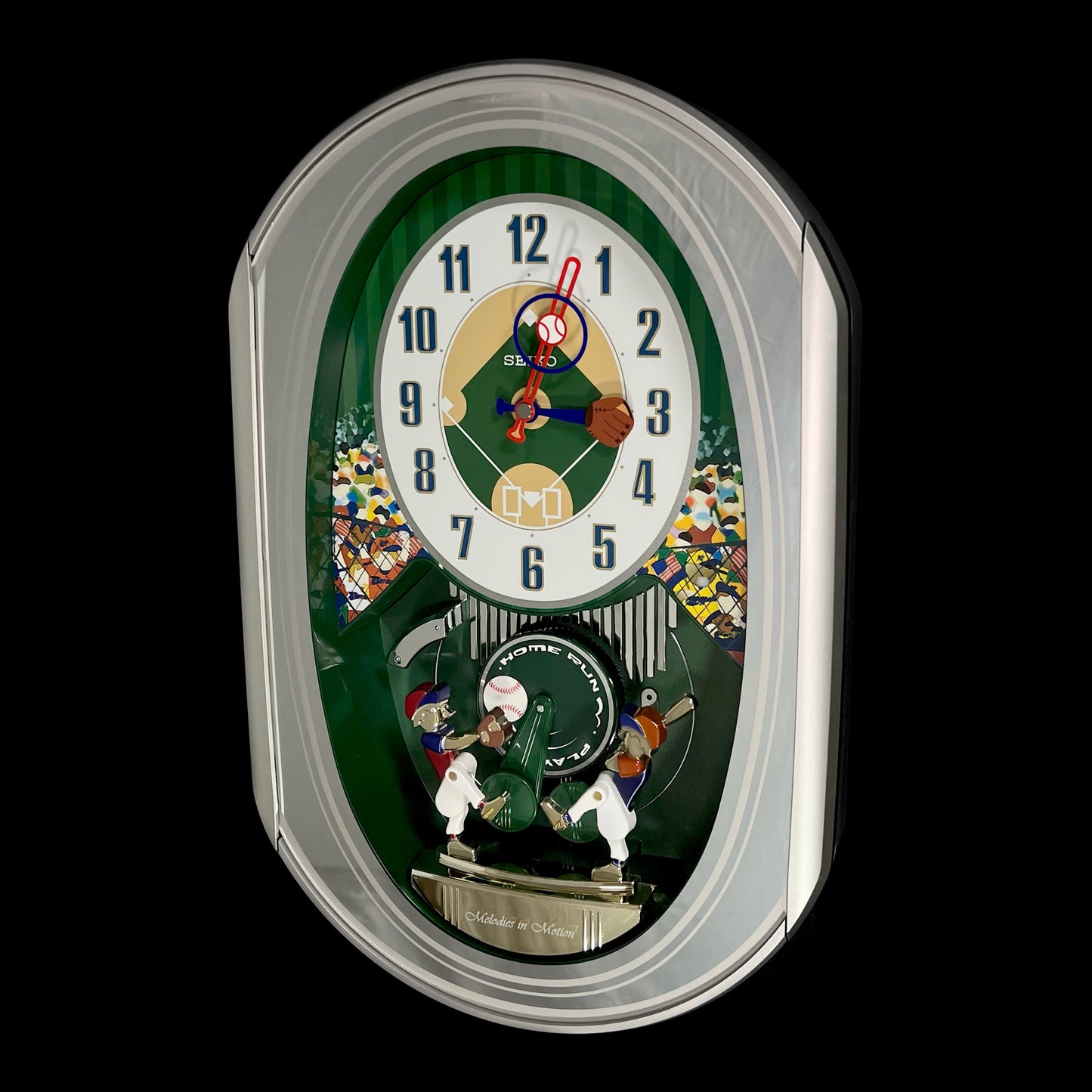 Seiko QXM256SRH "Baseball" Melodies in Motion Musical Moving Wall Clock with Americana Music