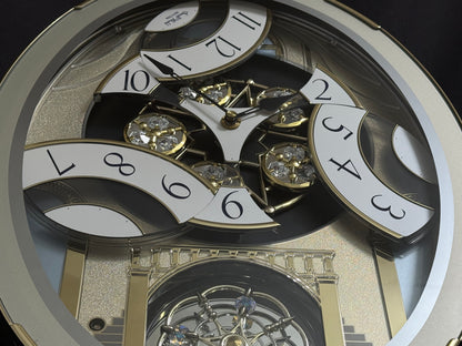 Rhythm "CTS Brilliance" Moving Dial Magic Motion Musical Wall Clock with Popular Melodies - 4MH787-R18