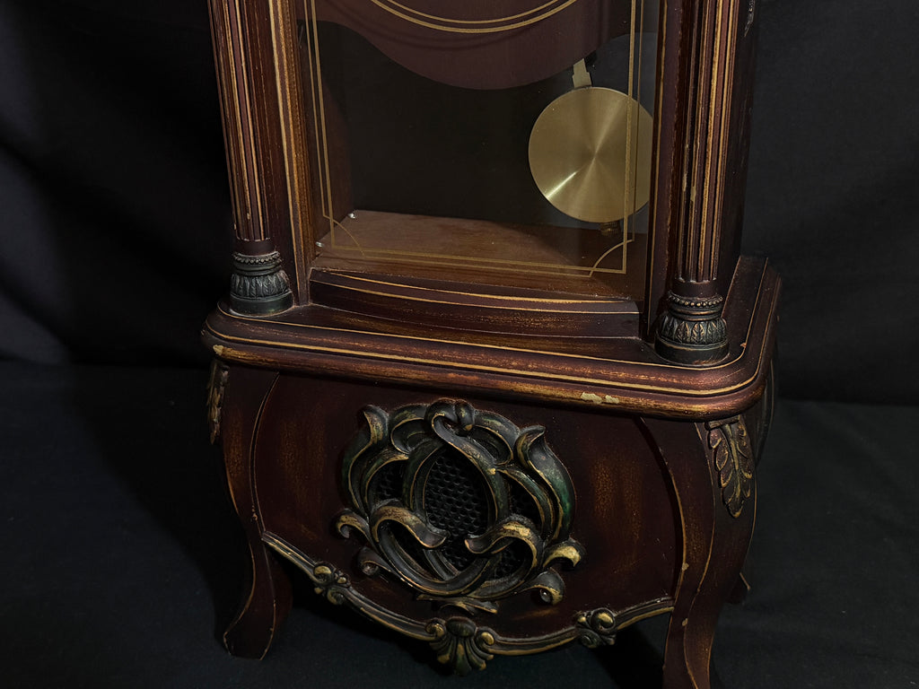 Rhythm "CTS Venetian" Antique-Style Wooden Musical Pendulum Mantel Clock with Intricate Carved Frame - CRJ715UR06