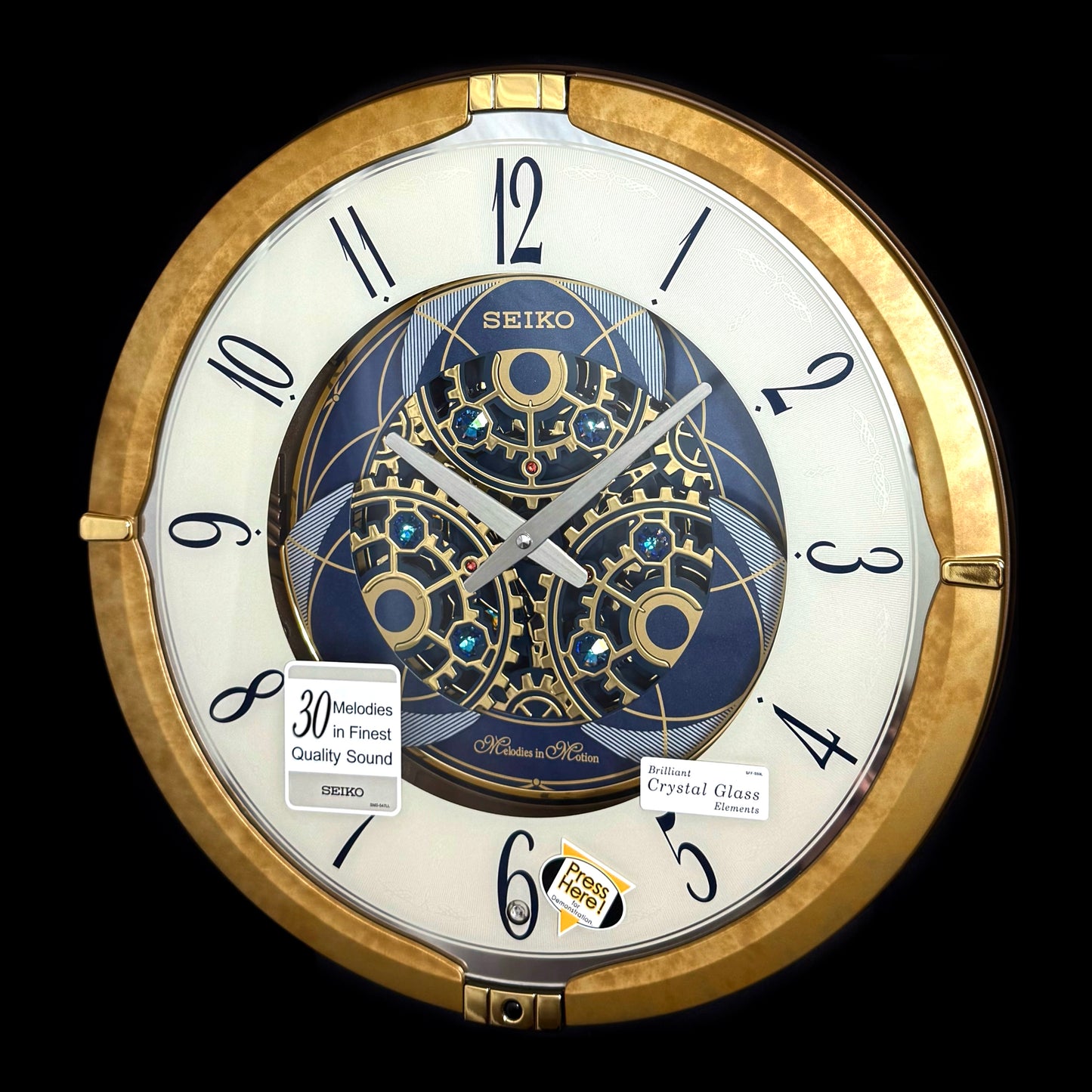Seiko QXM387GRH “Kingly Mechanical” Melodies in Motion Dancing Dial Musical Wall Clock