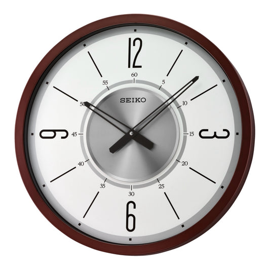 Seiko QXA759BLH "Abbott" Large Gallery Wall Clock with Glass Front