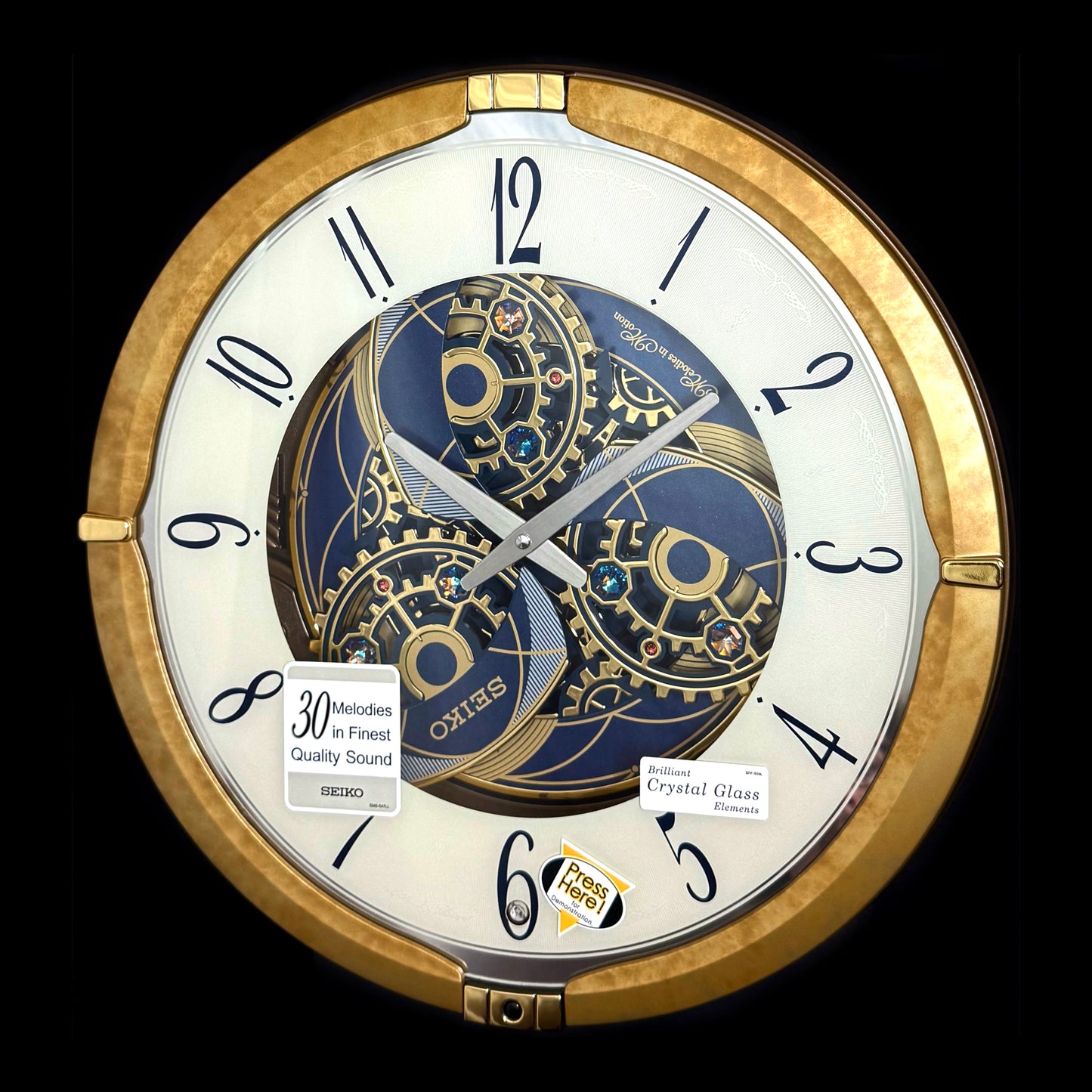 Seiko QXM387GRH “Kingly Mechanical” Melodies in Motion Dancing Dial Musical Wall Clock