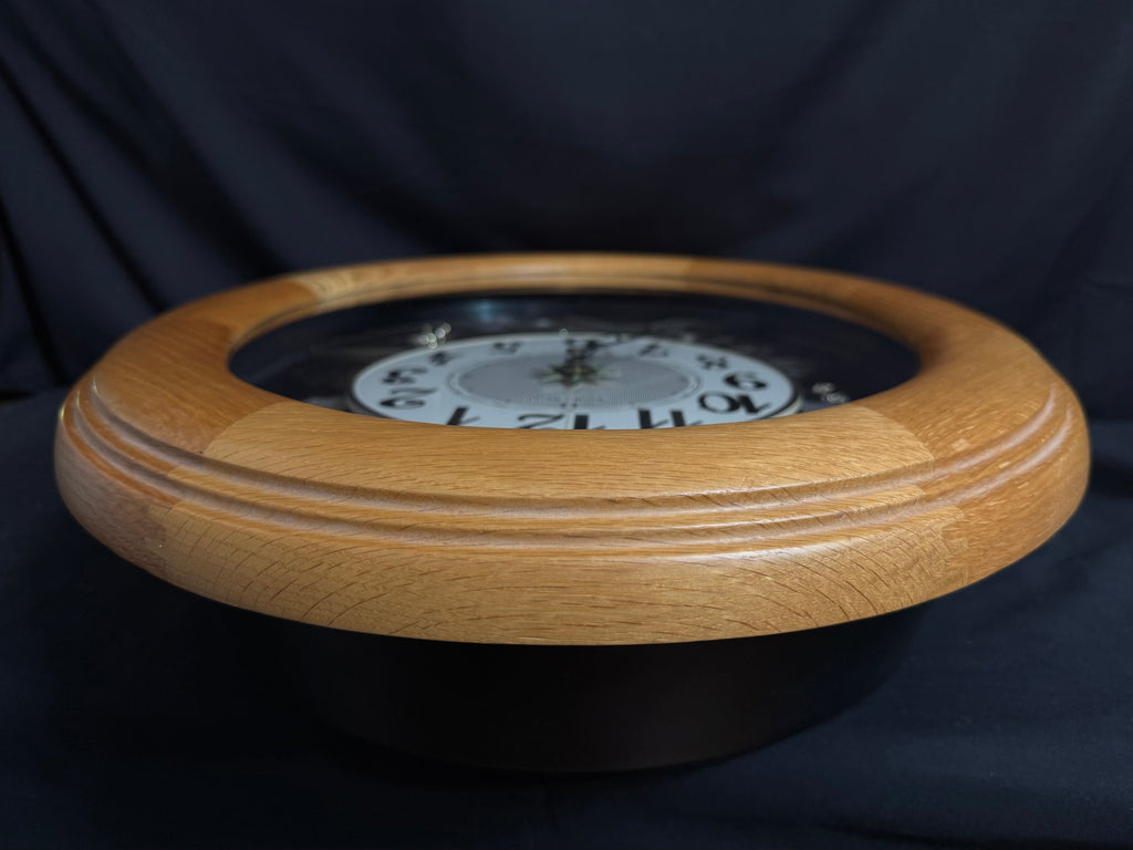 Rhythm "Timecracker Golden Oak" Moving Dial Magic Motion Musical Wooden Wall Clock with Popular Melodies - 4MH782-R07