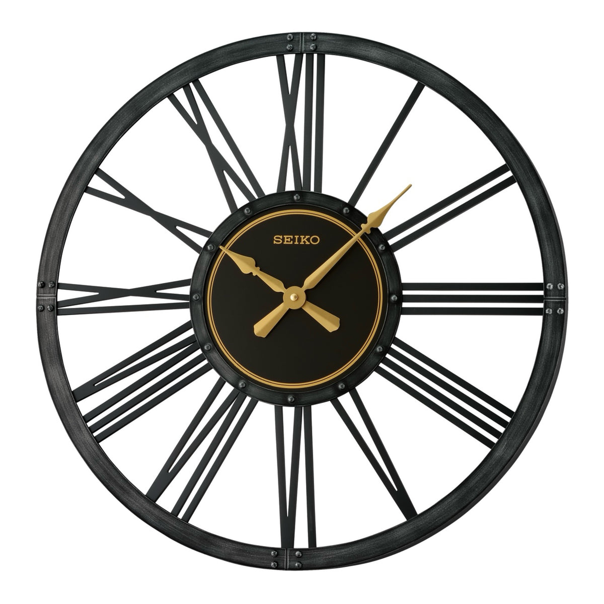 Seiko QXA764KLH "Bennett"  Large Farmhouse Gallery Wall Clock with Raised Numerals