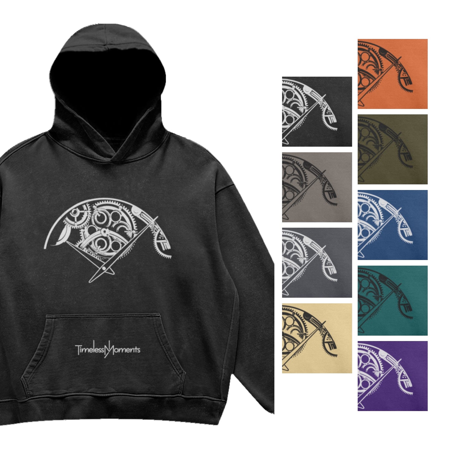 The Timeless Moments "Gear" Oversized Graphic Hoodies