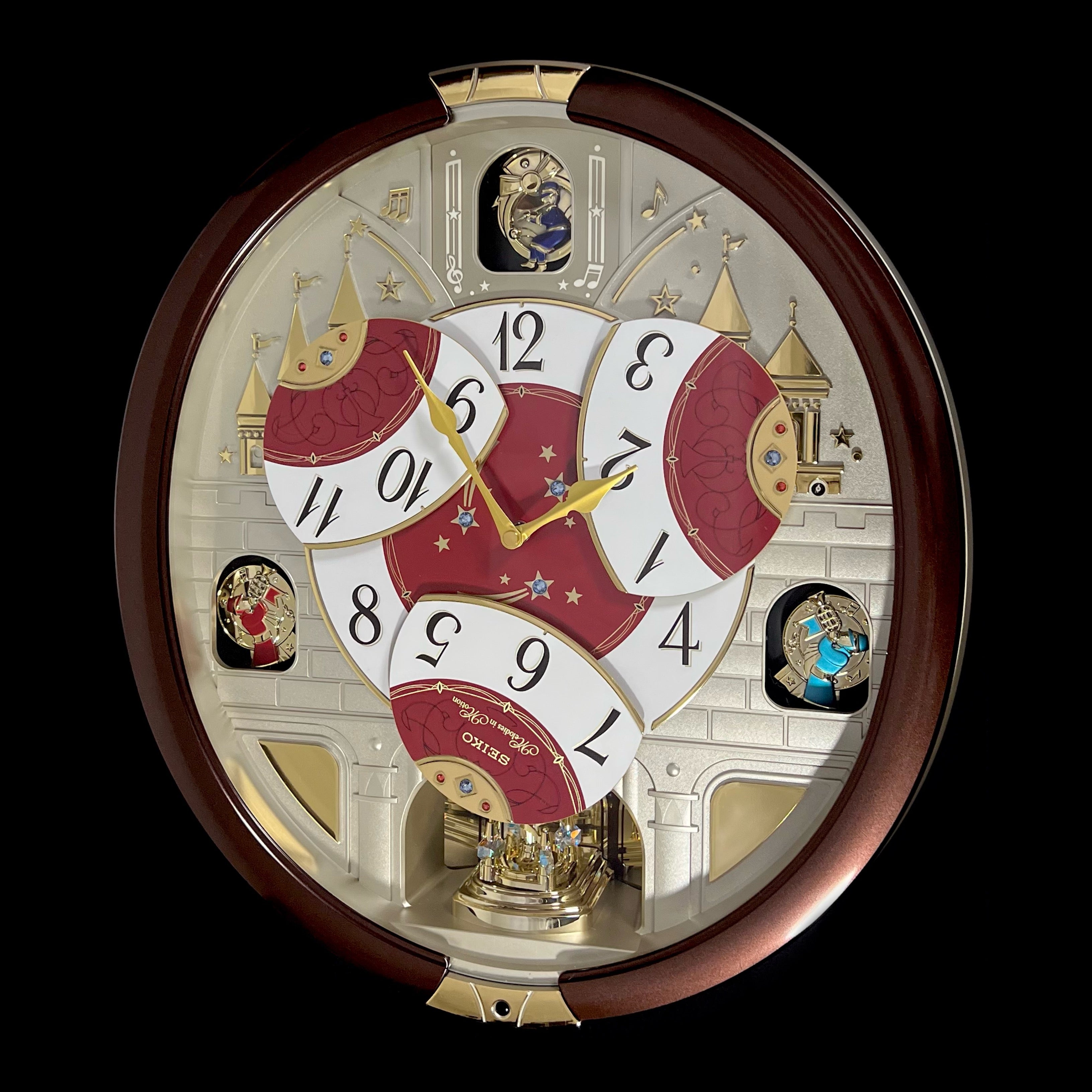Seiko QXM565BRH "2016 Special Collector's Edition" Melodies in Motion Dancing Dial Musical Wall Clock with Music by The Beatles