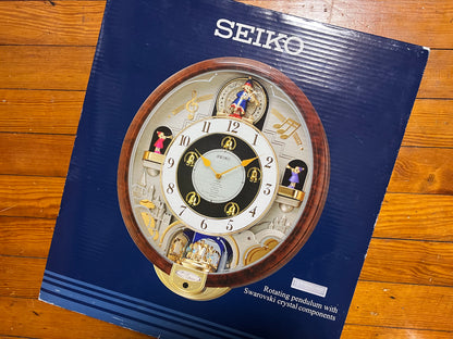 Seiko QXM134BRH "2005 Special Collector's Edition" Melodies in Motion Musical Moving Wall Clock with Music by The Beatles