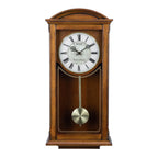 Seiko QXH030BLH "Antique Arched" Traditional Wooden Chiming Pendulum Wall Clock with Pearlized Dial