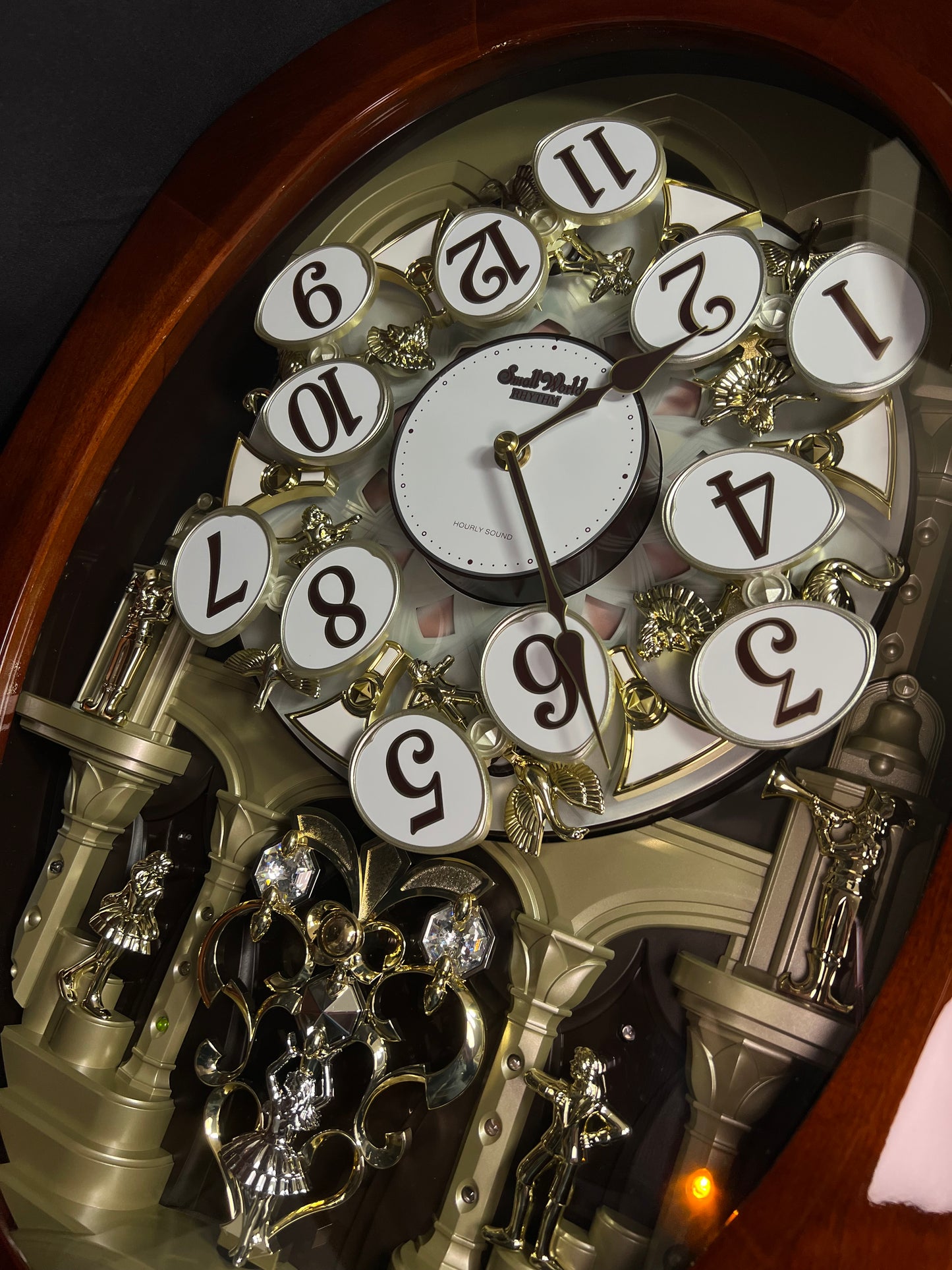 Rhythm "Grand Encore Legend" Magic Motion Musical Wooden Wall Clock with Animated Moving Dial and Music by The Beatles - 4MH834WB06