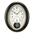 Seiko QXM606NLH "Bluebell" Melodies in Motion Musical Wooden Decorative Pendulum Wall Clock with 18 Songs