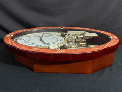 Rhythm “CTS Florence” Inlaid Wooden Musical Motion Pendulum Wall Clock with Popular Melodies - CMJ338UR06