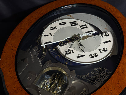 Rhythm “DWS Timecracker” Moving Dial Magic Motion Musical Wooden Wall Clock with Popular Melodies - 4MH752-R06