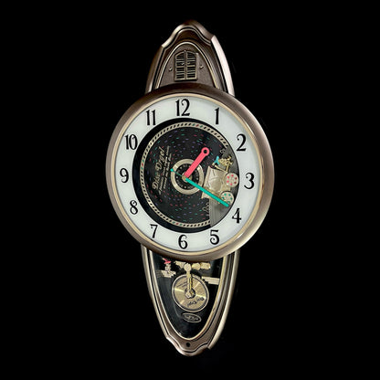 Rhythm "Calliope Phonograph" Magic Motion Musical Wall Clock with Moving Animation - 4MH714RH08