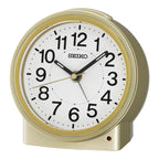 Seiko QHE199GLH "Sussex" Gold Desk & Alarm Clock with Automatic Night Light
