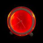 Rhythm “Nightbright 308 (Red)” Retro Desk Alarm Clock with LED-Lighted Dial - CRE308UR01