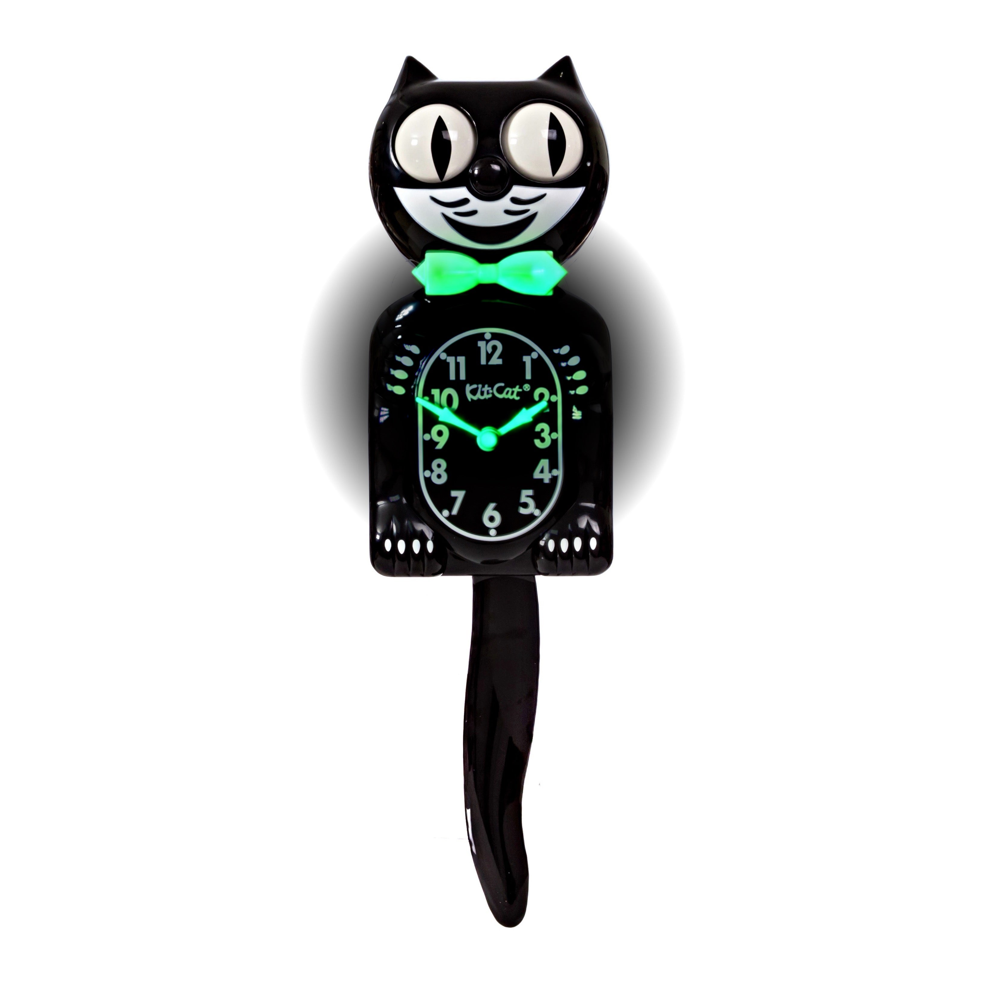 Original Kit-Cat Klock “Glow Edition” Luminous Limited Edition Novelty Moving Pendulum Wall Clock by California Clock Company - BC-1-GLOW