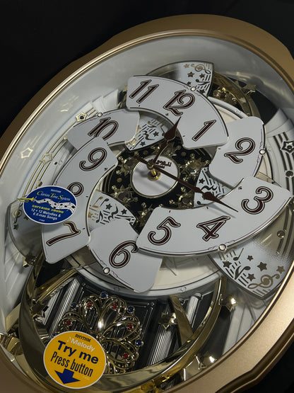 Rhythm “Marvelous” Magic Motion Musical Wall Clock with Moving Dial - 4MH842WD18