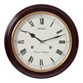Seiko QXH202BLH "Dover" Traditional 12" Round Decorative Wooden Chiming Wall Clock