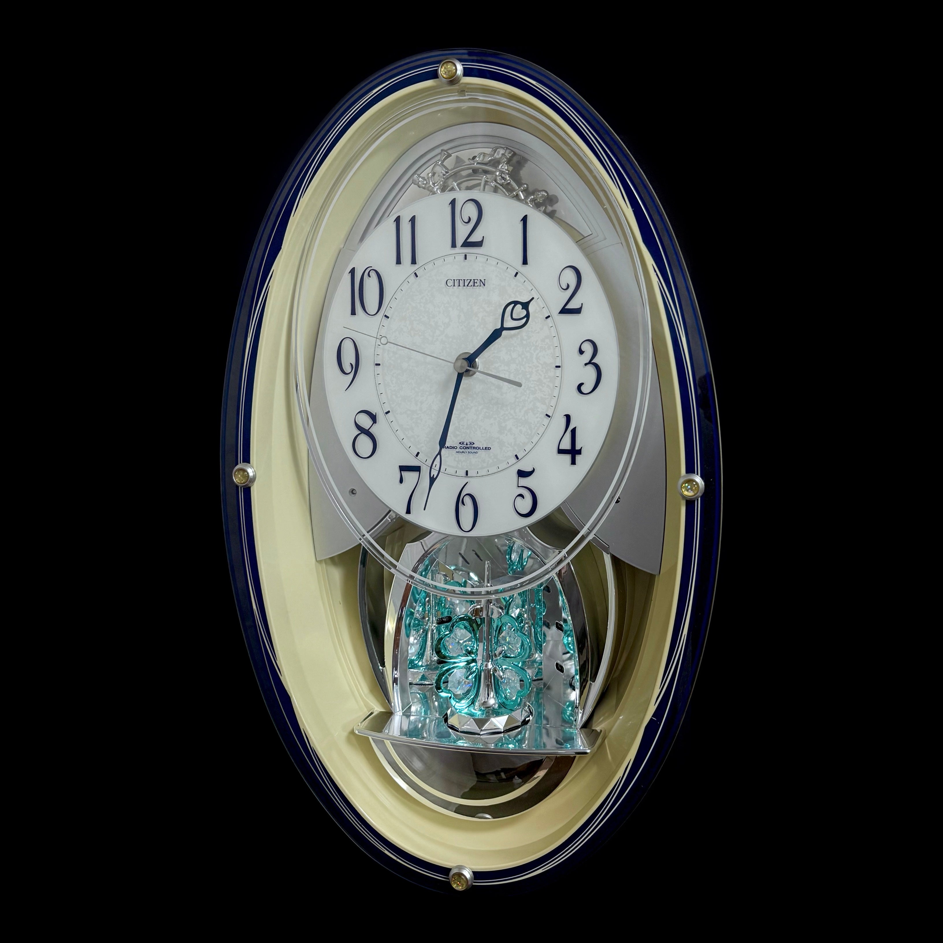 Citizen (Rhythm) "Pal Muse M482" Musical Motion Decorative Pendulum Wall Clock from Japan with LED Light Show - 4MN482-003