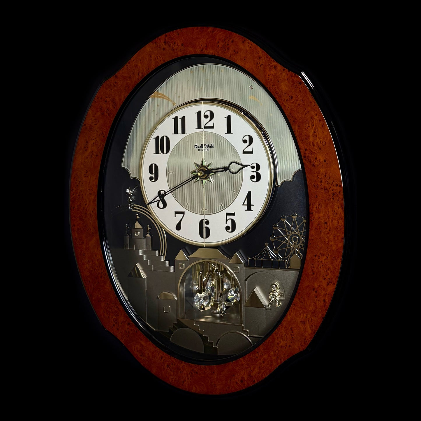 Rhythm “DWS Timecracker” Moving Dial Magic Motion Musical Wooden Wall Clock with Popular Melodies - 4MH752-R06