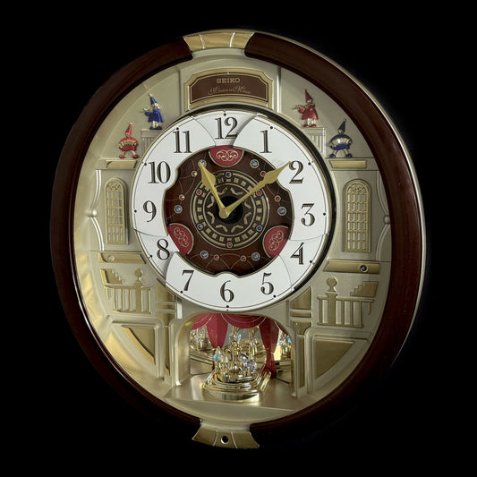 Seiko QXM554BRH "2015 Special Collector's Edition" Melodies in Motion Dancing Dial Musical Wall Clock with '70s Pop Music
