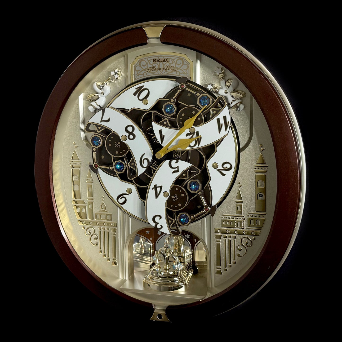 Seiko QXM491BRH "2013 Special Collector's Edition" Melodies in Motion Dancing Dial Musical Wall Clock with '70s Pop Music