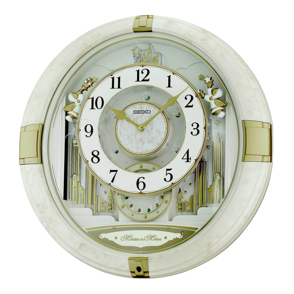 Seiko QXM603WRH “Winter Angels” Melodies in Motion Jaw-Dropping Dial Musical Moving Wall Clock with 13 Songs