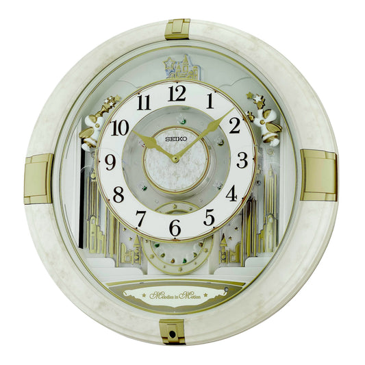 Seiko QXM603WRH “Winter Angels” Melodies in Motion Moving Dial Musical Wall Clock