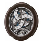 Seiko QXM609NRH “Opera” Melodies in Motion Dancing Dial Musical Wooden Wall Clock with 36 Songs