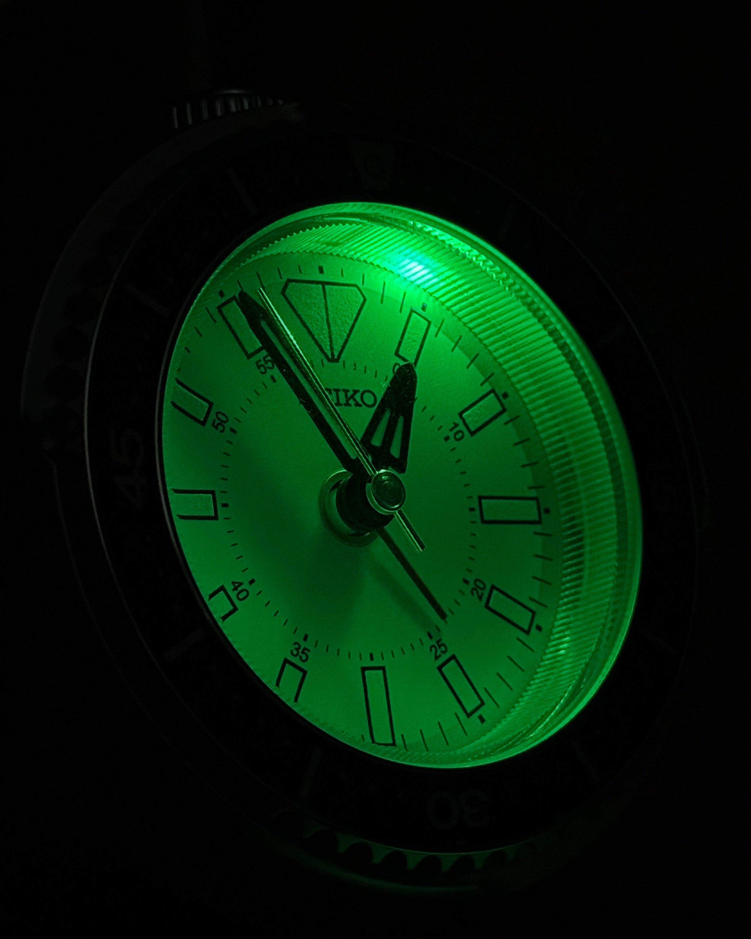 Seiko QHE207SLH "Mai Modern Watch Dial" Silver Heritage Design Luminous Desk & Alarm Clock with Rotating Bezel