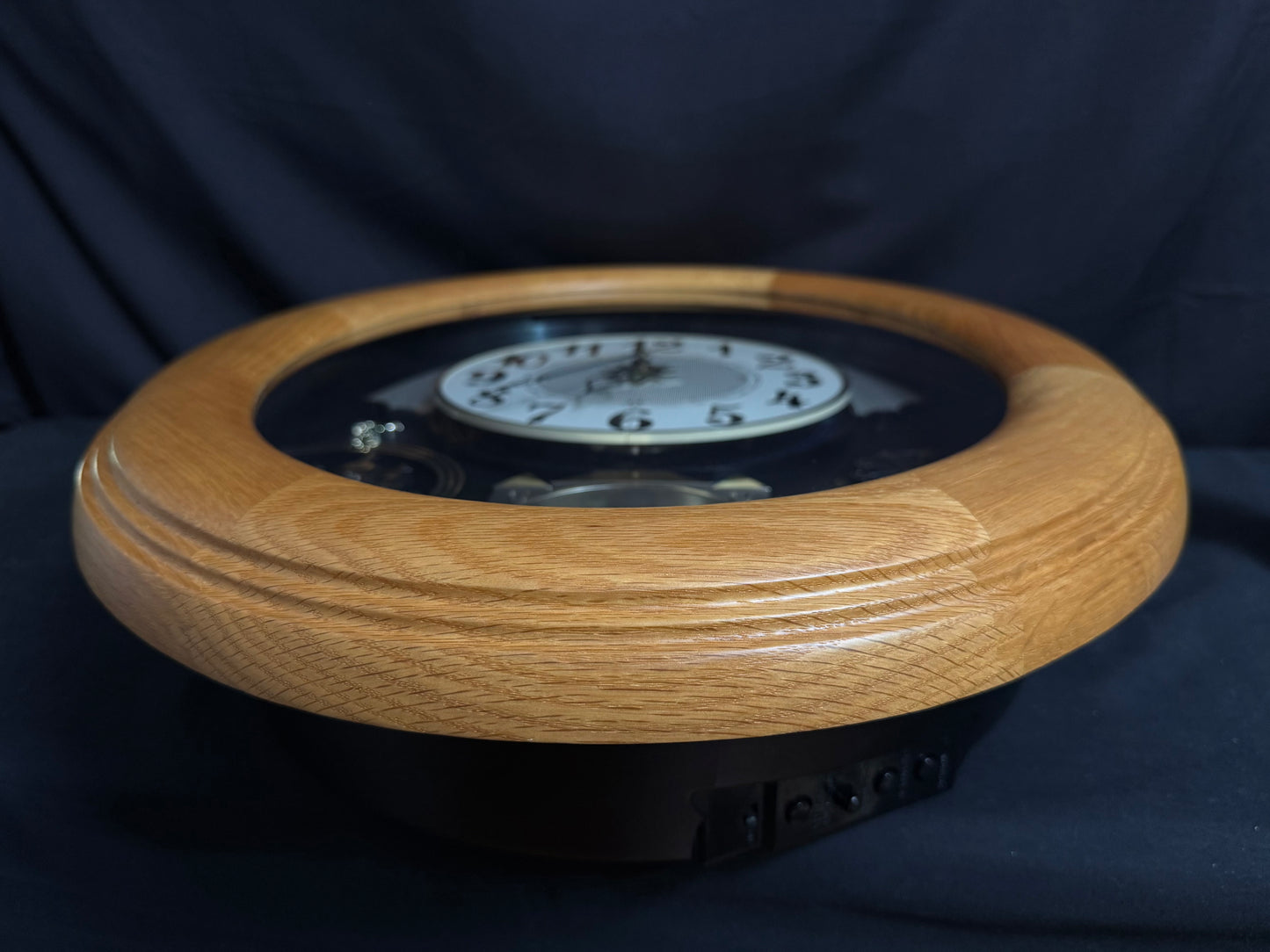 Rhythm "Timecracker Golden Oak" Moving Dial Magic Motion Musical Wooden Wall Clock with Popular Melodies - 4MH782-R07