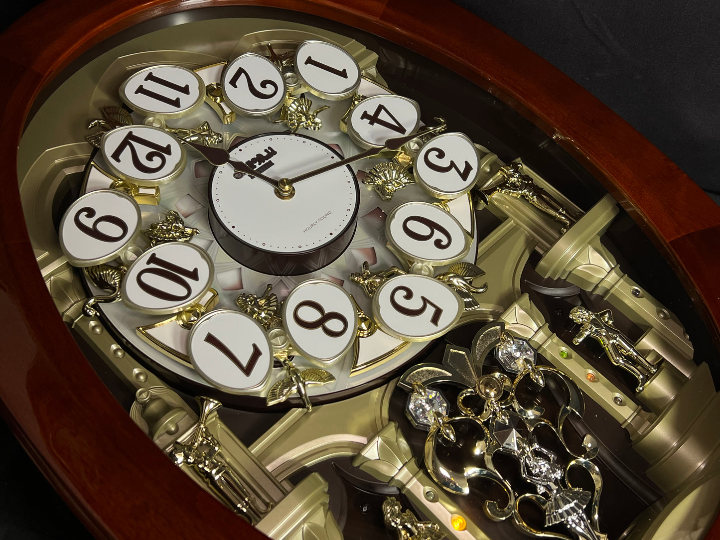 Rhythm "Grand Encore Legend" Magic Motion Musical Wooden Wall Clock with Animated Moving Dial and Music by The Beatles - 4MH834WB06