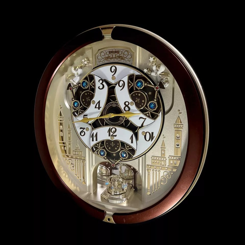 Seiko QXM491BRH "2013 Special Collector's Edition" Melodies in Motion Dancing Dial Musical Wall Clock with '70s Pop Music