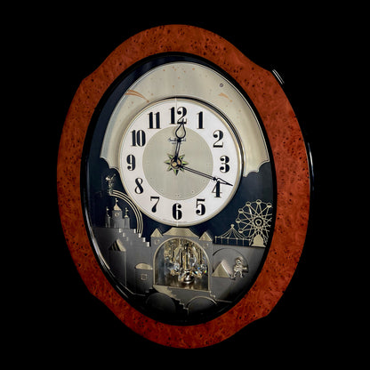 Rhythm “DWS Timecracker” Moving Dial Magic Motion Musical Wooden Wall Clock with Popular Melodies - 4MH752-R06