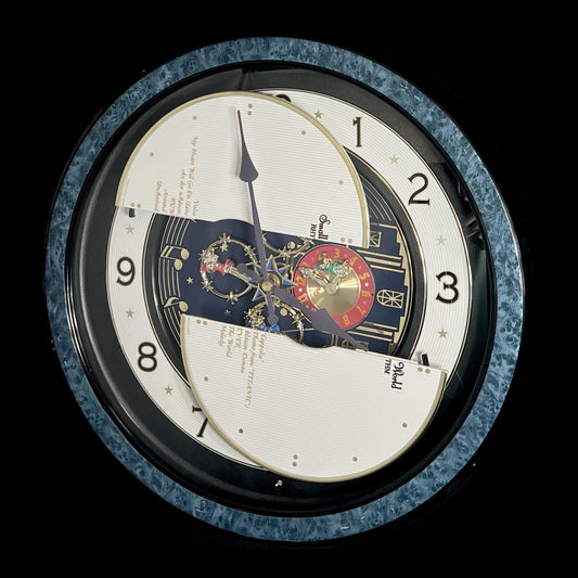 Rhythm “Small World Partage Home (Blue)” Moving Dial Magic Motion Musical Wall Clock with Popular Melodies - 4MH754RH04