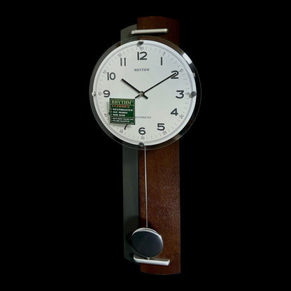 Rhythm “Steinway” Modern Wooden Chiming Pendulum Wall Clock - CMJ592NR06