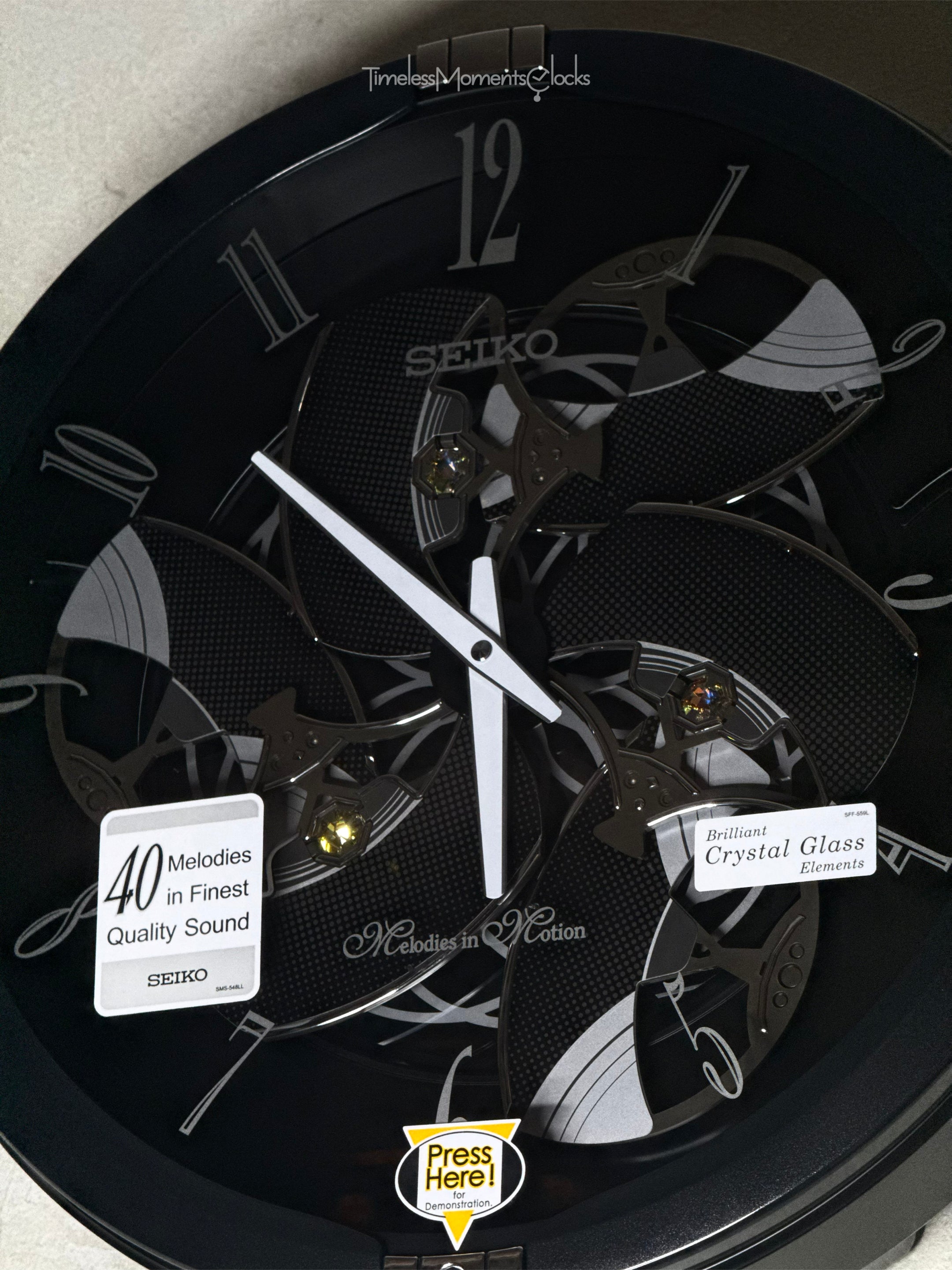 Seiko QXM621KRH “Onyx” Melodies in Motion Dancing Dial Musical